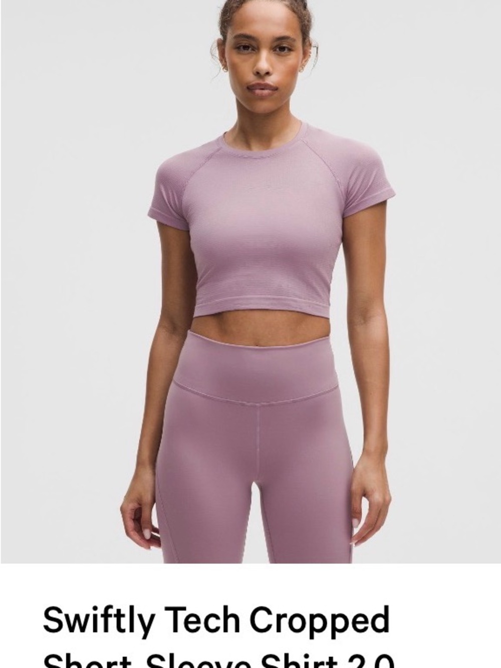 lululemon athletica Lavender Swiftly Tech Crop, size 12